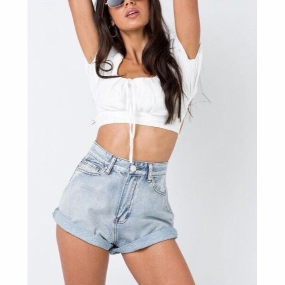 NWT Princess Polly Gun Barrel City High Rise Denim Shorts
